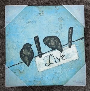 Britt Hallowell Blackbird "Live" Wall Art NEW
